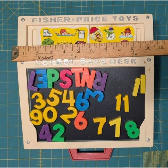 Fisher-Price School Days Desk Vintage Educational Toy Magnetic Letters Numbers - Picture 12 of 13